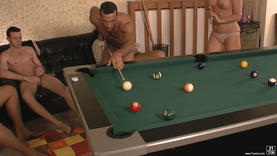 Playing Pool With Her Holes 04