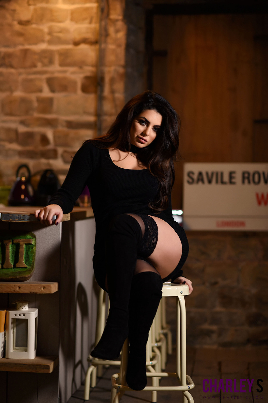 Charley In Black Dress Lingerie 11